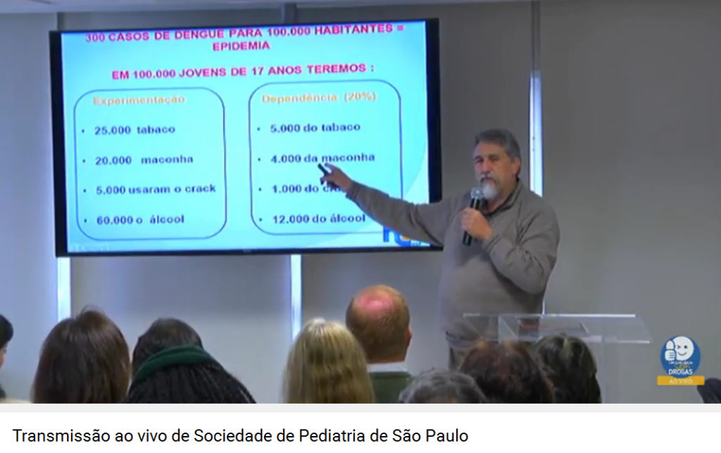 Imagem capturada da internet mostra a transmissão ao vivo da palestra de João Paulo Becker Lotufo