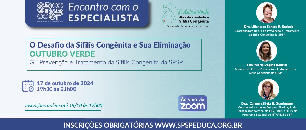 Encontro com o Especialista – O desafio da sífilis congênita e sua eliminação – Outubro Verde