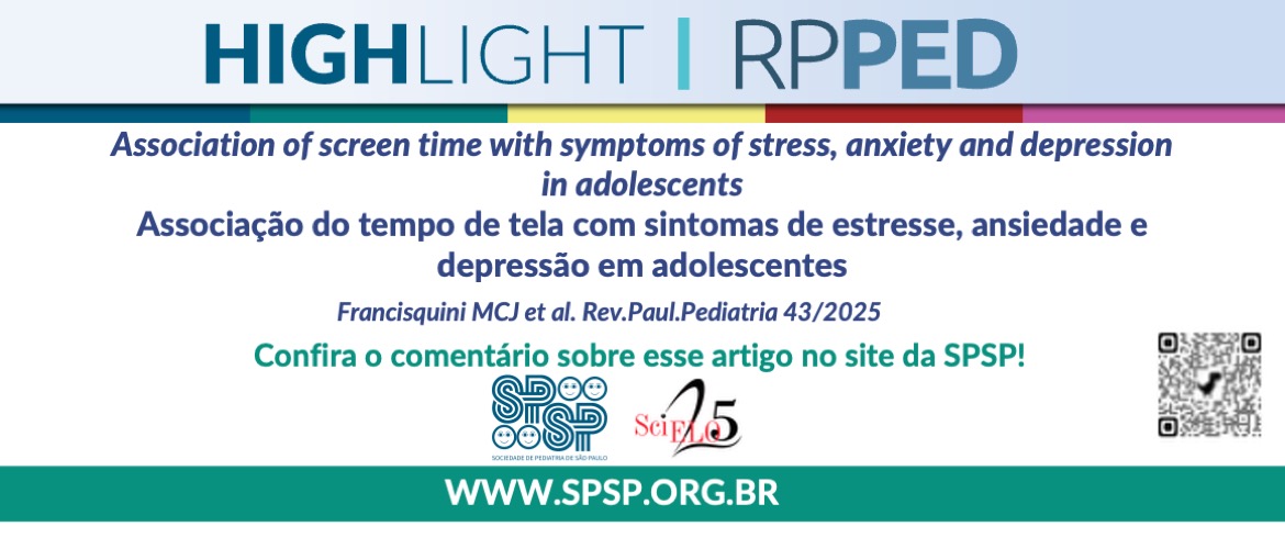 RPPED: Associação do tempo de tela com sintomas de estresse, ansiedade e depressão em adolescentes