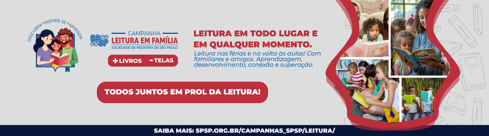 Campanha Leitura em Família: Leitura em todo lugar e em qualquer momento! 