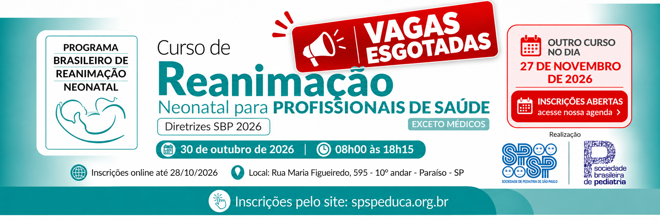 Curso de Reanimação Neonatal para Profissionais de Saúde – Diretrizes SBP 2026
