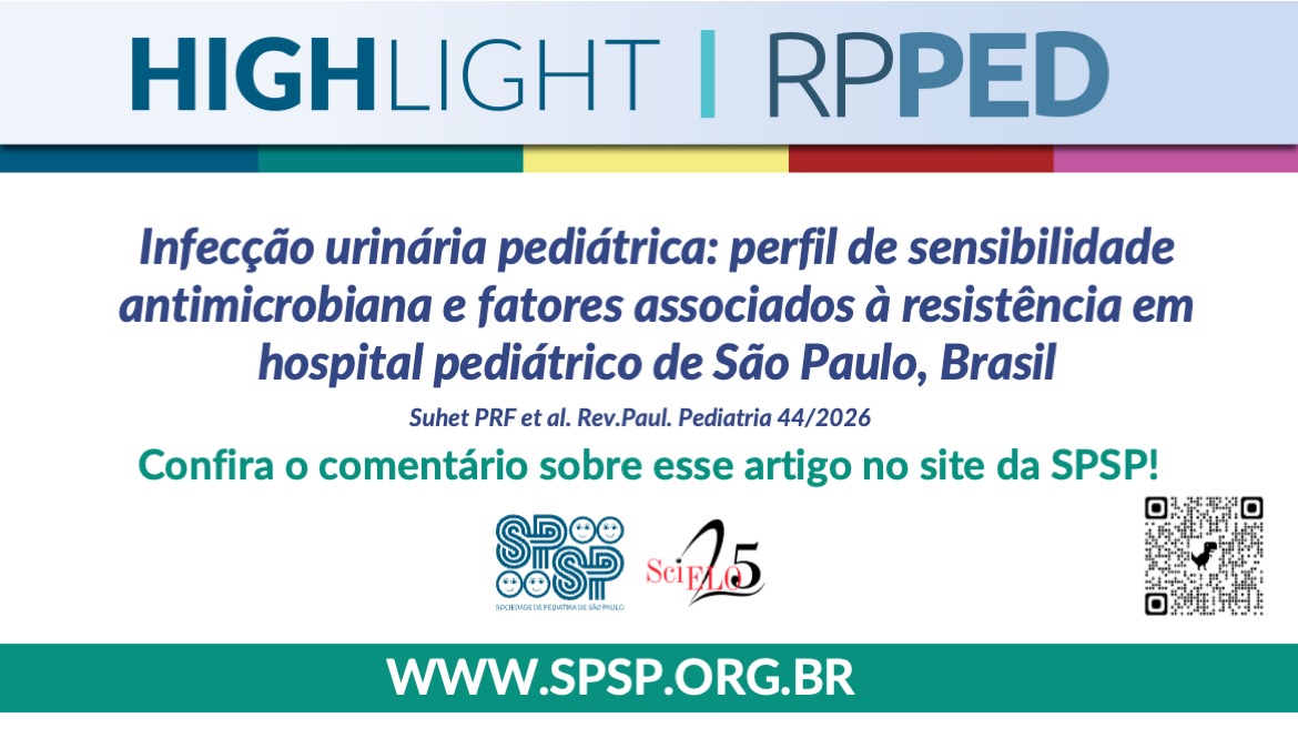 RPPED: Infecção urinária pediátrica: perfil de sensibilidade antimicrobiana e fatores associados à resistência em hospital pediátrico de São Paulo, Brasil