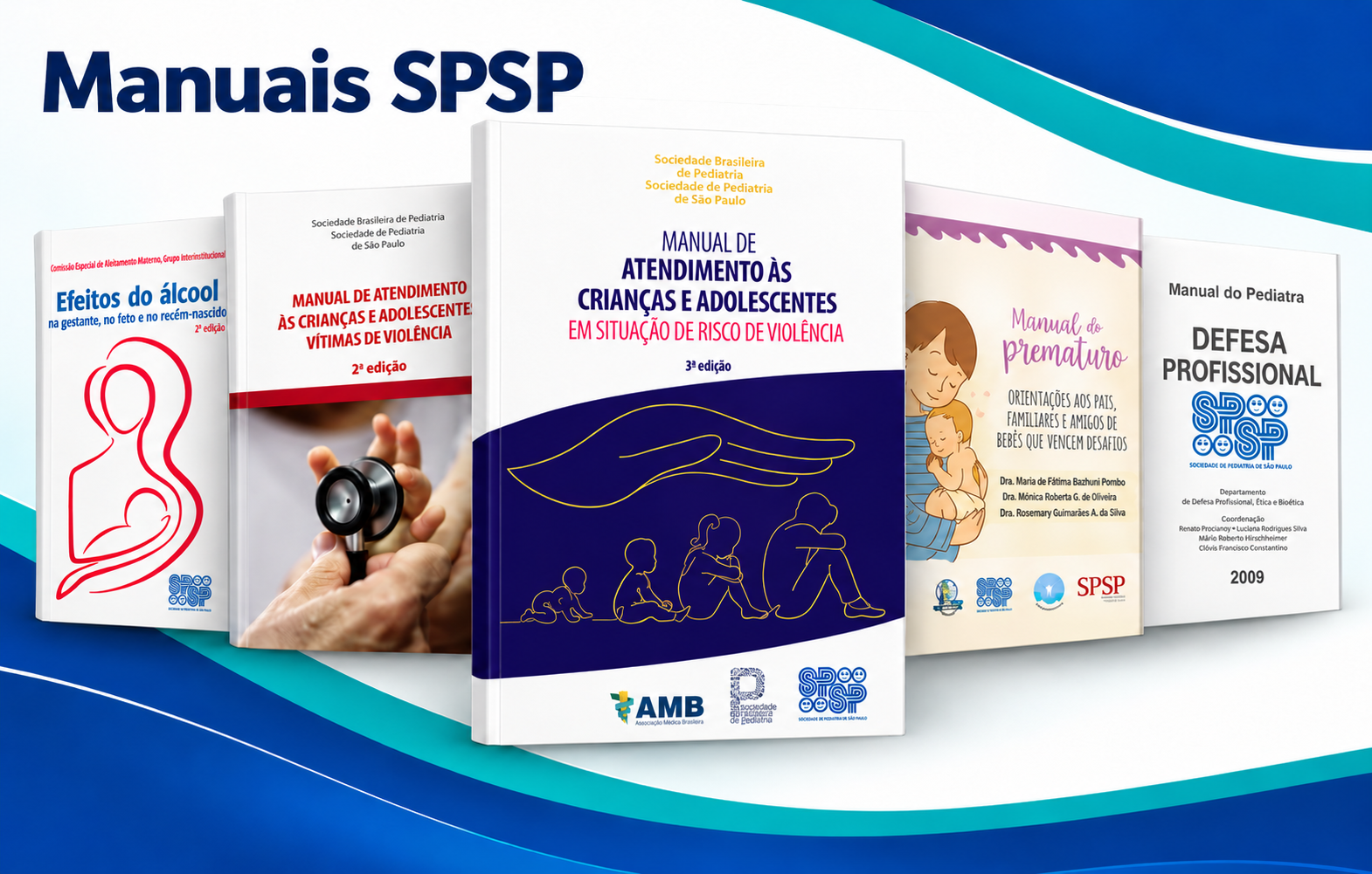 Manuais SPSP: coleção com destaque para a terceira edição do manual de atendimento às crianças e adolescentes em situação de risco de violência